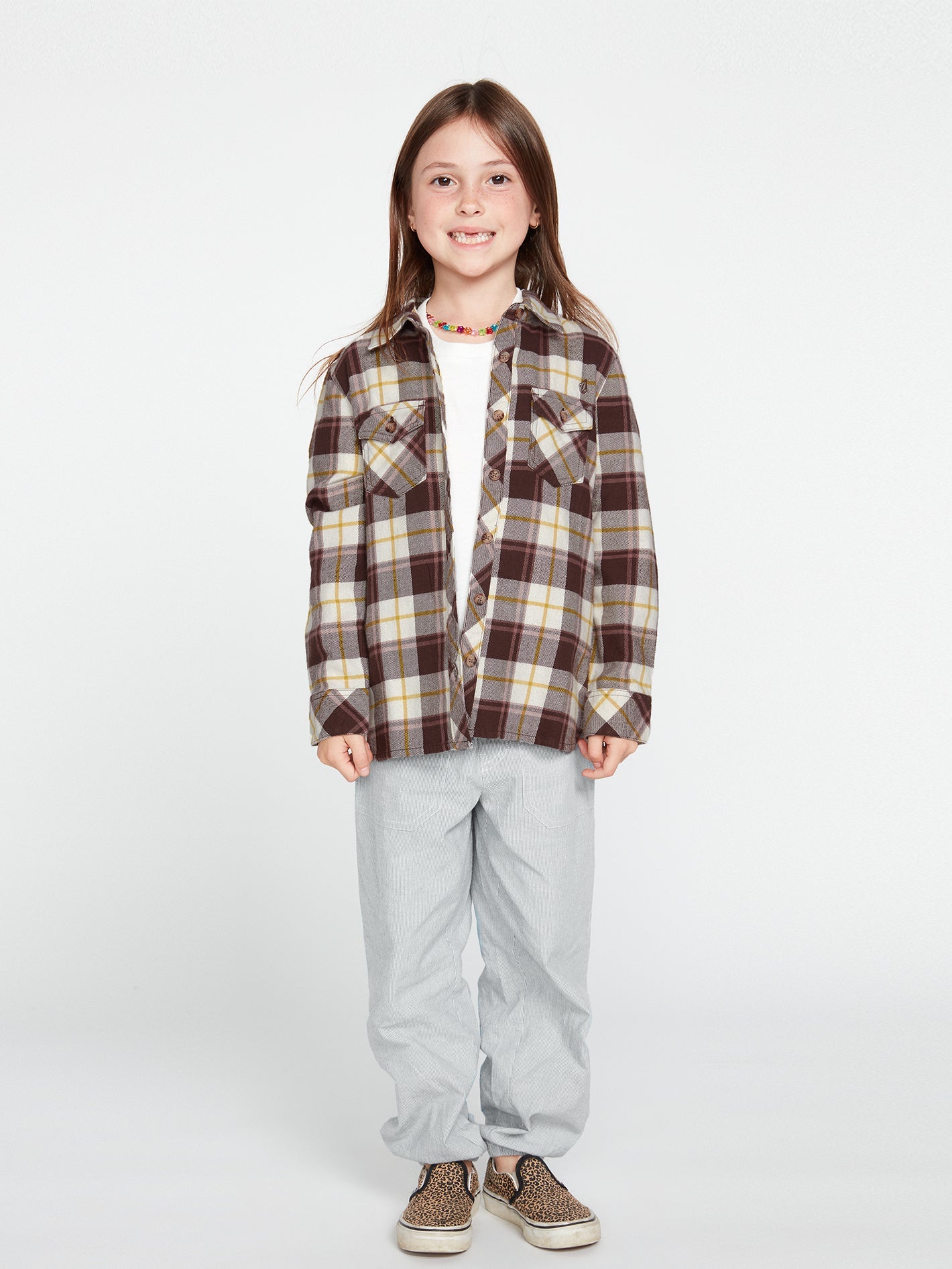 Girls Getting Rad Plaid Long Sleeve Flannel
